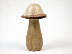 LV-3151  Persimmon & Live Oak Wooden Mushroom Trinket Box, Pill, Jewelry Box-THREADED