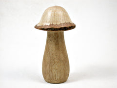 LV-3151 Persimmon & Live Oak Wooden Mushroom Trinket Box, Pill, Jewelry Box-THREADED