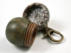 LV-3115 Verawood & Betelnut Acorn Box, Pill Holder, Compartment Pendant-SCREW CAP