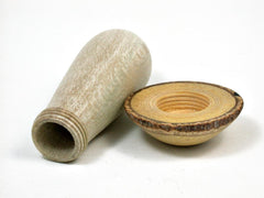 LV-2640 Holly & Wisteria Wooden Mushroom Threaded Box, Urn-SCREW CAP