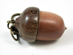 LV-2807 Manzanita & Brown Ebony Acorn Pendant Box, Pill Fob, Secret Compartment-SCREW CAP