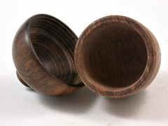 LV-2760 Satinwood Burl & Greenheart Acorn Jewelry Box, Pill Box, Trinket Box-SCREW CAP