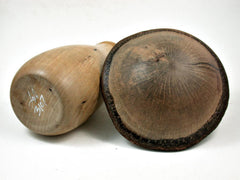 LV-3107 Persimmon & Live Oak Wooden Mushroom Trinket Box, Pill, Jewelry Box-THREADED