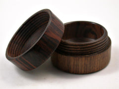 LV-3131  Cocobolo & Tamboti  Flat Pill Box, Ring Holder, Jewelry Box-SCREW CAP