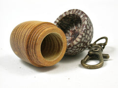 LV-2906 Osage Orange & Betel Nut Acorn Pendant Box, Keychain, Pill Fob-SCREW CAP