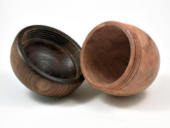 LV-2993 Red gum burl & Chechen Acorn Pill Box, Jewelry Box, Keepsake-SCREW CAP