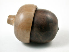 LV-3159 Black Walnut Burl & Bay Laurel Acorn Pill Box, Jewelry, Engagement Ring Box-SCREW CAP