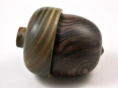 LV-2901 Mun Ebony & Verawood Acorn Pill Box, Jewelry Box, Keepsake-SCREW CAP