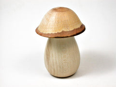 LV-2878 Holly & Live Oak Wooden Mushroom Trinket Box, Pill, Jewelry Box-THREADED CAP