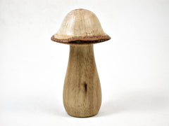 LV-3151  Persimmon & Live Oak Wooden Mushroom Trinket Box, Pill, Jewelry Box-THREADED