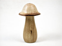 LV-3151 Persimmon & Live Oak Wooden Mushroom Trinket Box, Pill, Jewelry Box-THREADED