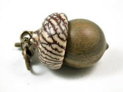 LV-3171 Verawood & Betelnut Acorn Box, Pill Holder, Compartment Pendant-SCREW CAP