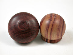 LV-3142 Tulipwood & Satine Acorn Pill Box, Jewelry, Engagement Ring Box-SCREW CAP