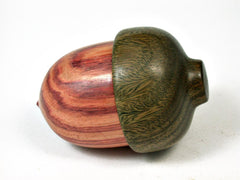 LV-2729 Tulipwood & Verawood Acorn Jewelry, Ring Box, Pill Box-SCREW CAP