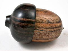 LV-3044 Bocote & Ebony Acorn Pill Box, Jewelry Box, Engagement Ring Box-SCREW CAP