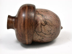 LV-2655 Papaturro Burl & Rosewood Acorn Jewelry, Pill , Trinket Box-SCREW CAP