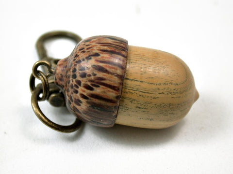 LV-3036 Lignum Sapwood & Hala Acorn Box, Pill Holder, Compartment Pendant-SCREW CAP