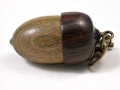 LV-3054 Verawood & Rosewood Acorn Box, Pill Holder, Compartment Pendant-SCREW CAP