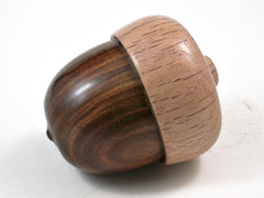 LV-2967 Wooden Acorn Jewelry, Ring Box, Pill Box from Lignum Vitae & Scarlet Oak-SCREW CAP