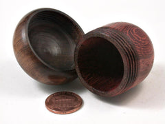 LV-3019 Padauk & Tamboti Acorn Wooden Pill Holder, Ring Box, -SCREW CAP