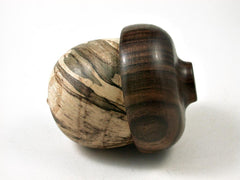 LV-2671 Spalted Hacberry & Kou Acorn Jewelry, Ring Box, Pill Box-SCREW CAP
