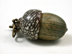 LV-3002 Verawood & Betelnut Acorn Box, Pill Holder, Compartment Pendant-SCREW CAP