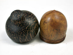 LV-2261 Nargusta Burl & Black Palm Acorn Jewelry, Ring Box, Pill Box, Trinket Box-SCREW CAP