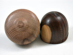 LV-2967 Wooden Acorn Jewelry, Ring Box, Pill Box from Lignum Vitae & Scarlet Oak-SCREW CAP