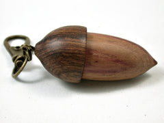 LV-3126 Tulipwood & Tamboti Acorn Box, Pill Holder, Compartment Pendant-SCREW CAP