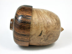 LV-2888 Black Locust Burl & Bocote Acorn Jewelry Box, Pill Box, Trinket Box-SCREW CAP