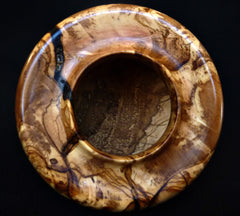 LV-330 Olive Burl Wood Turned Pedestal Vessel, Footed Vase, Wood Bowl