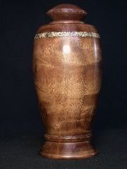LV-967 Camphor Burl & Thinwin Threaded Urn, Lidded Trinket Box, Jewelry Box, Treenware