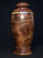 LV-967 Camphor Burl & Thinwin Threaded Urn, Lidded Trinket Box, Jewelry Box, Treenware