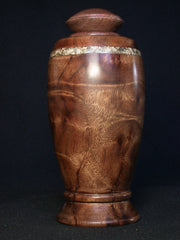 LV-967 Camphor Burl & Thinwin Threaded Urn, Lidded Trinket Box, Jewelry Box, Treenware
