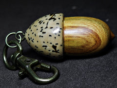 LV-1097  American Smoketree & Palm Nut  Acorn Box, Keychain, Pill Fob, Pendant-SCREW CAP