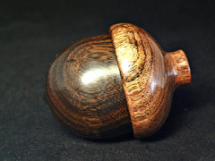 LV-1161 Texas Ebony & Pecan Hand Turned Wooden Acorn Trinket Box, Keepsakes, Jewelry Box-SCREW CAP