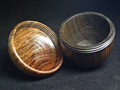 LV-1161 Texas Ebony & Pecan Hand Turned Wooden Acorn Trinket Box, Keepsakes, Jewelry Box-SCREW CAP