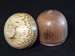 LV-1196 Sandalwood & Royal Palm Wooden Acorn Trinket Box, Keepsakes, Jewelry Box-SCREW CAP