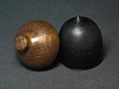 LV-1198 Ancient English Bog Oak & Brown Oak Wooden Acorn Trinket Box, Keepsakes, Jewelry Box-SCREW CAP