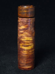 LV-1224 Red Cedar Burl & Cocobolo Pill Box, Snuff Box, Toothpick Holder, Needle Case-SCREW CAP