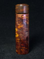 LV-1224 Red Cedar Burl & Cocobolo Pill Box, Snuff Box, Toothpick Holder, Needle Case-SCREW CAP