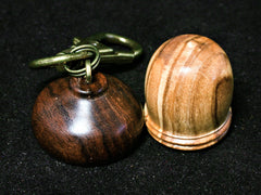 LV-1248 Bethlehem Olive & Ironwood Acorn Box, Keychain, Pill Fob, Memorial Pendant-SCREW CAP
