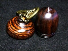 LV-1244 Siam Rosewood & Cocobolo Acorn Box, Keychain, Pill Fob, Bag Charm, Pendant-SCREW CAP