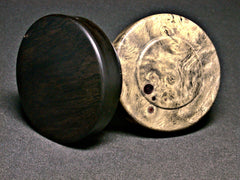 LV-1269  Amboyna Burl & Blackwood Flat Pill Box, Snuff Box, Ring Holder, Trinket Box-SCREW CAP