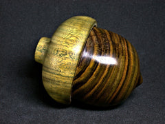 LV-1285 Staghorn Sumac & Verawood Hand Turned Acorn Trinket Box, Keepsakes, Jewelry Box-SCREW CAP
