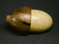 LV-1313 Yellowheart & Greenheart Hand Turned Wooden Acorn Trinket Box, Keepsakes, Jewelry Box-SCREW CAP