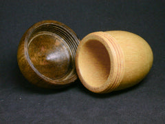 LV-1313 Yellowheart & Greenheart Hand Turned Wooden Acorn Trinket Box, Keepsakes, Jewelry Box-SCREW CAP