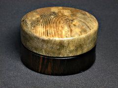 LV-1354 Indian Banyan & Mun Ebony Flat Pill Box, Ring Holder, Jewelry Box-SCREW CAP