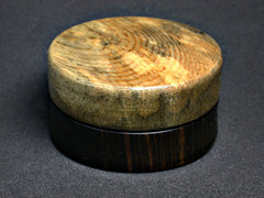 LV-1354 Indian Banyan & Mun Ebony Flat Pill Box, Ring Holder, Jewelry Box-SCREW CAP