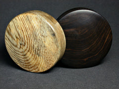 LV-1354 Indian Banyan & Mun Ebony Flat Pill Box, Ring Holder, Jewelry Box-SCREW CAP